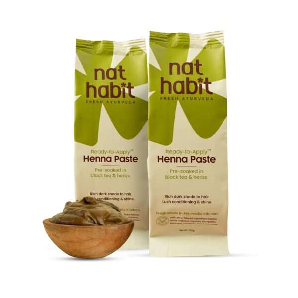 Nat Habit - Fresh Ready To Apply Henna Paste, Pre-Soaked in Black Tea and Herbs